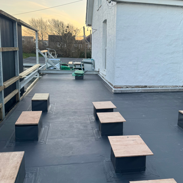 Single Ply Membrane Roof Installation Stage - ACME Plus Roofing, Torbay, Devon
