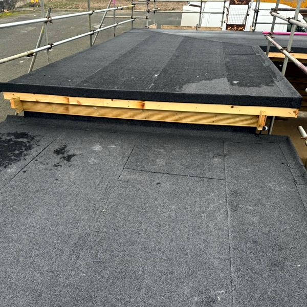 Bitumen roof being installed, Devon - Roofers & Roof Contractors, Totnes, Devon - ACME+ Roofing